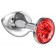 Большая серебристая анальная пробка Diamond Red Sparkle Large с красным кристаллом - 8 см. - Lola Games - купить с доставкой в Якутске
